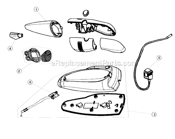 Page A Diagram and Parts List for MCV2000  Dirt Devil Hand Vacuum